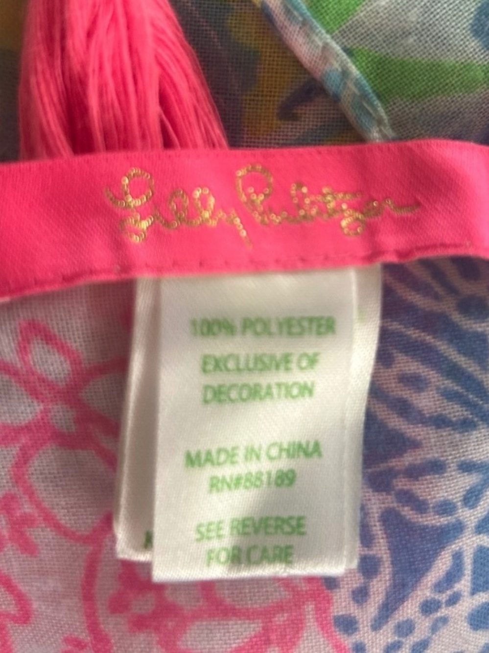 NWOT Lilly Pulitzer Resort Multicolor Tassel Scarf - Picture 4 of 4